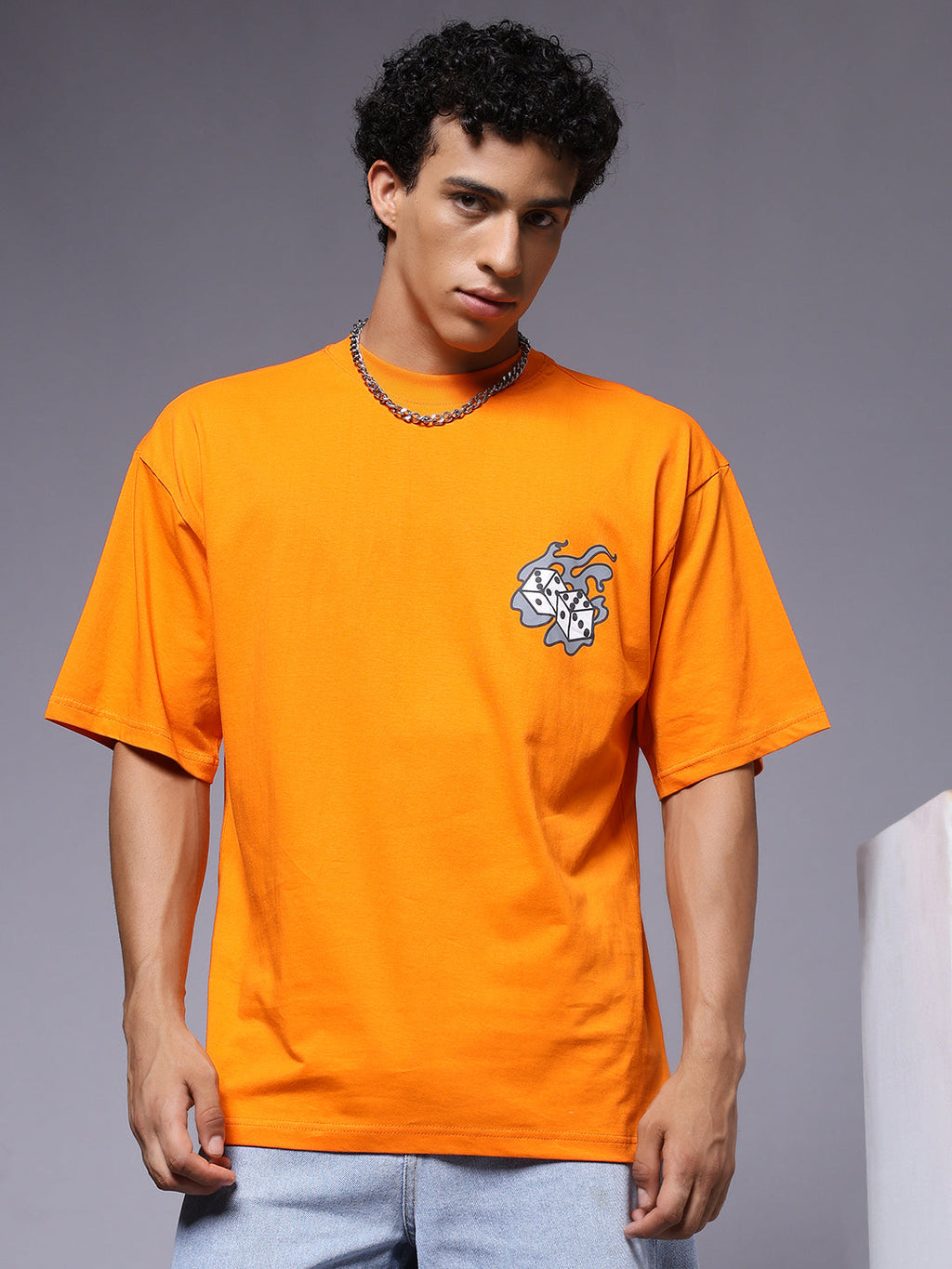 Dice Puff Printed Men Premium Oversized T-shirt