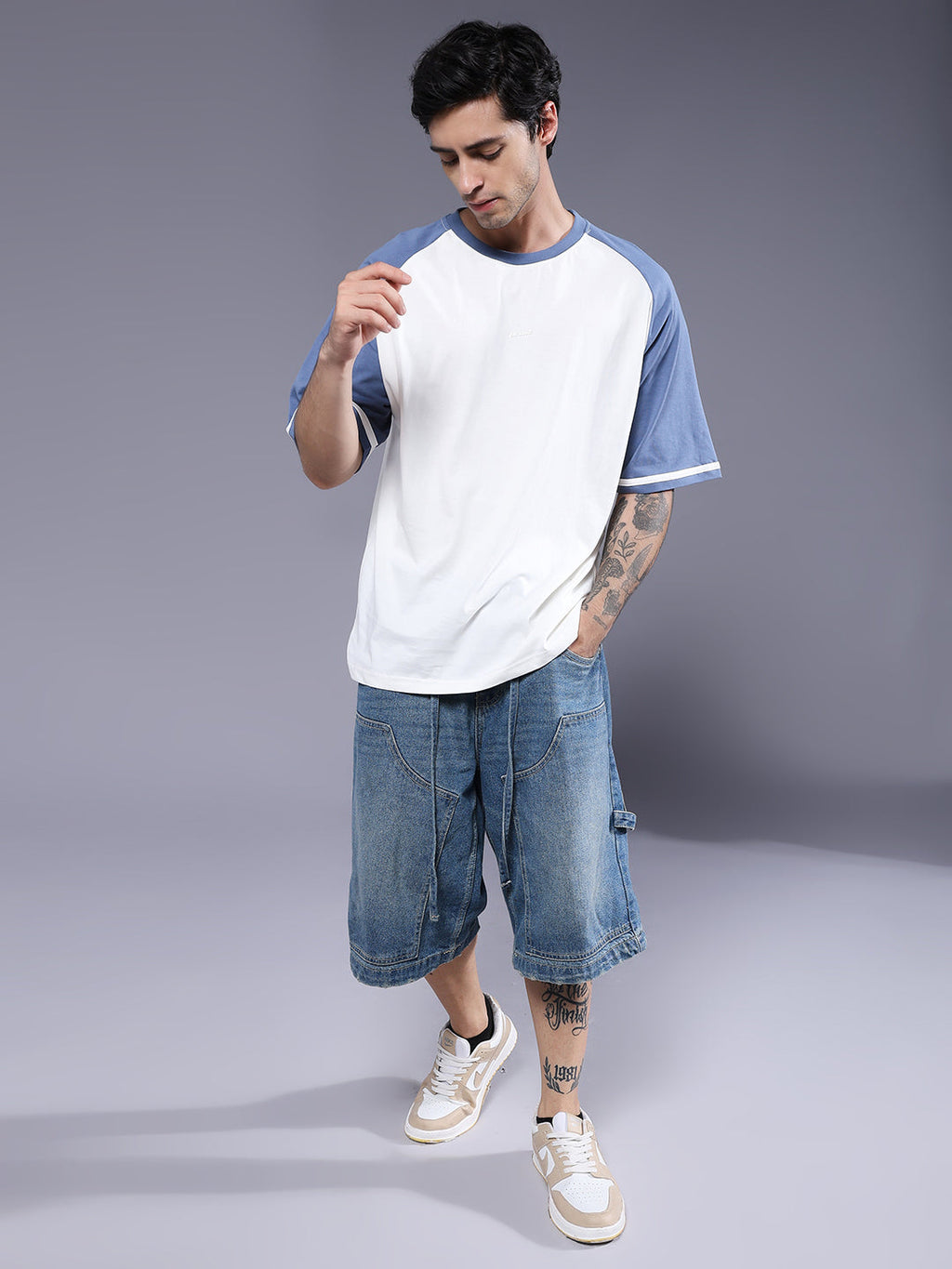 Men Oversized Colorblock T-Shirt
