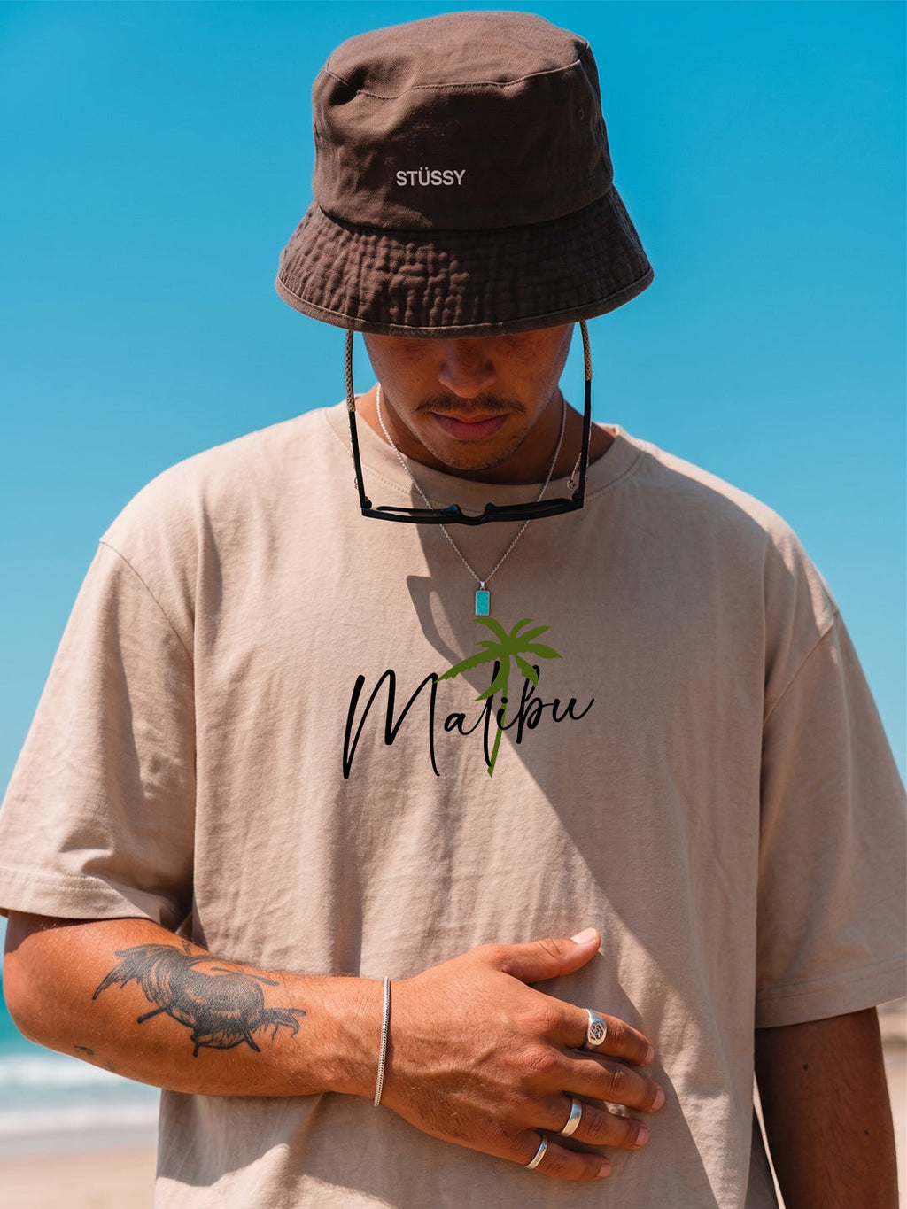 Malibu Men Printed Oversized T-Shirt