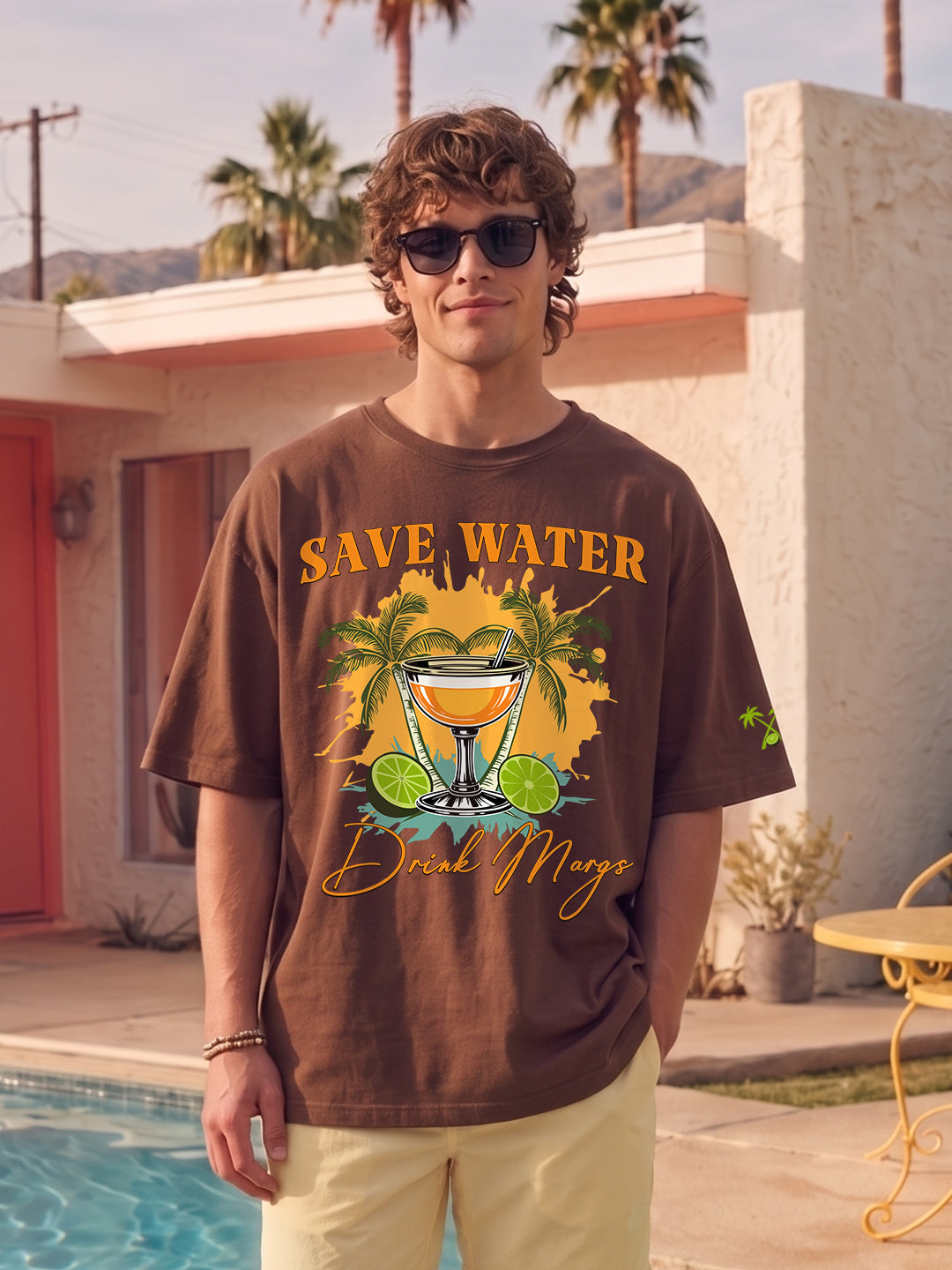 Margarita Escape Men Printed Oversized T-Shirt