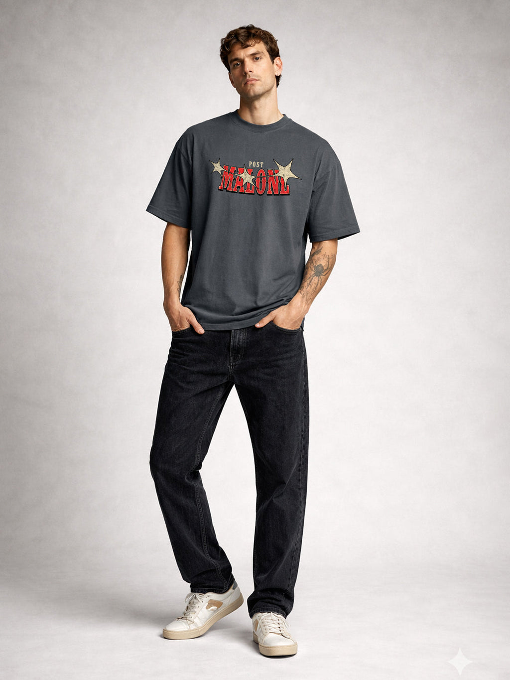 STAMP OF SOUND Men Printed Oversized T-Shirt