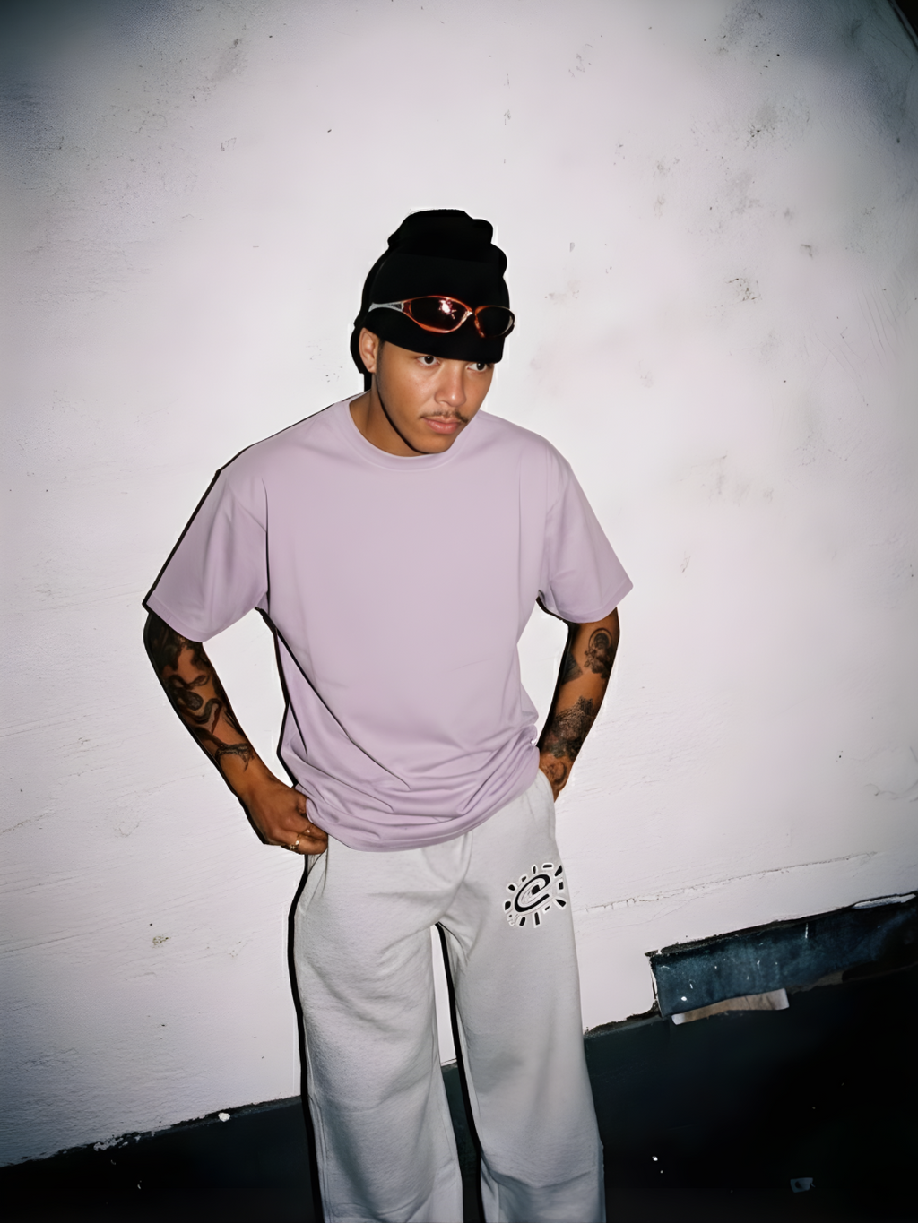 Solid Men Oversized T-Shirt - Lilac