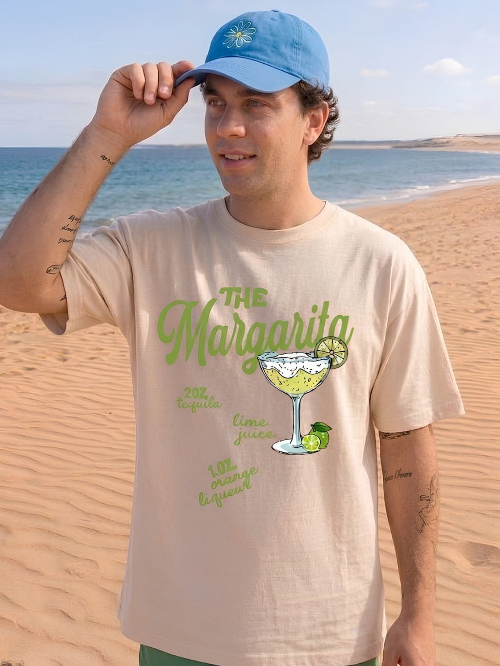 The Margarita Men Printed Oversized T-Shirt