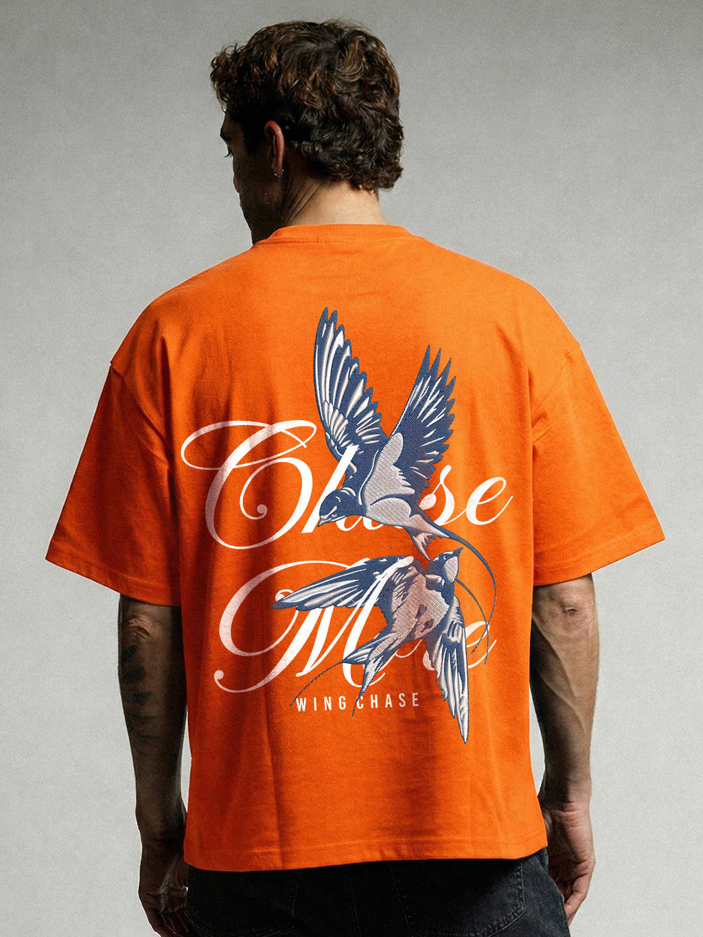 CHASE MORE  Embroidered Men Oversized T-shirt