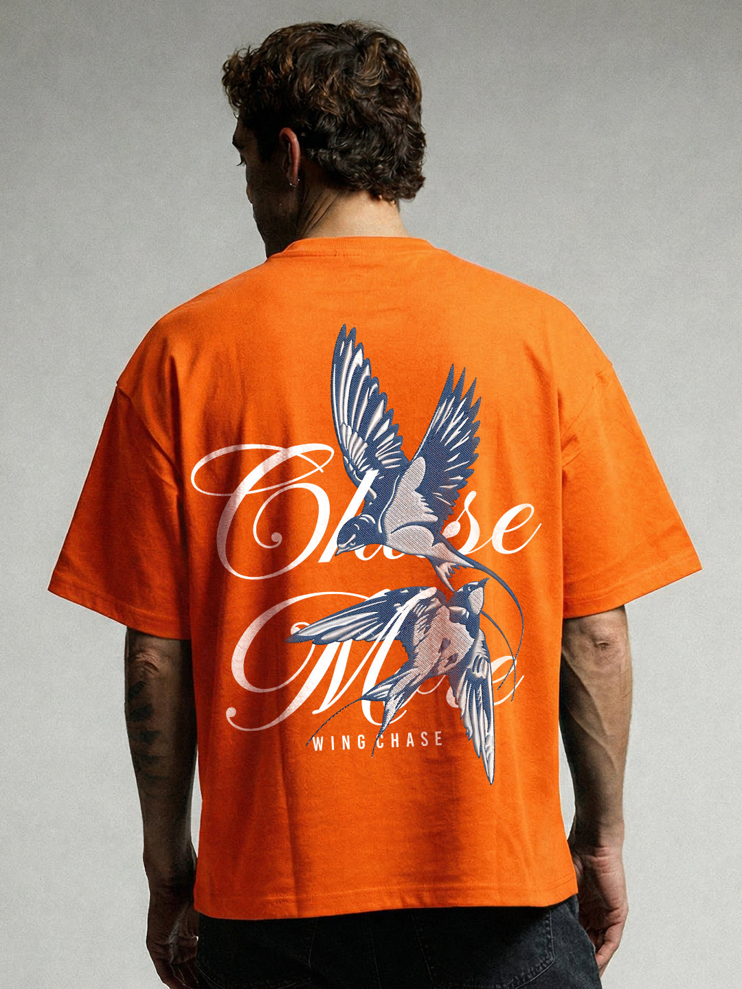 CHASE MORE  Embroidered Men Oversized T-shirt