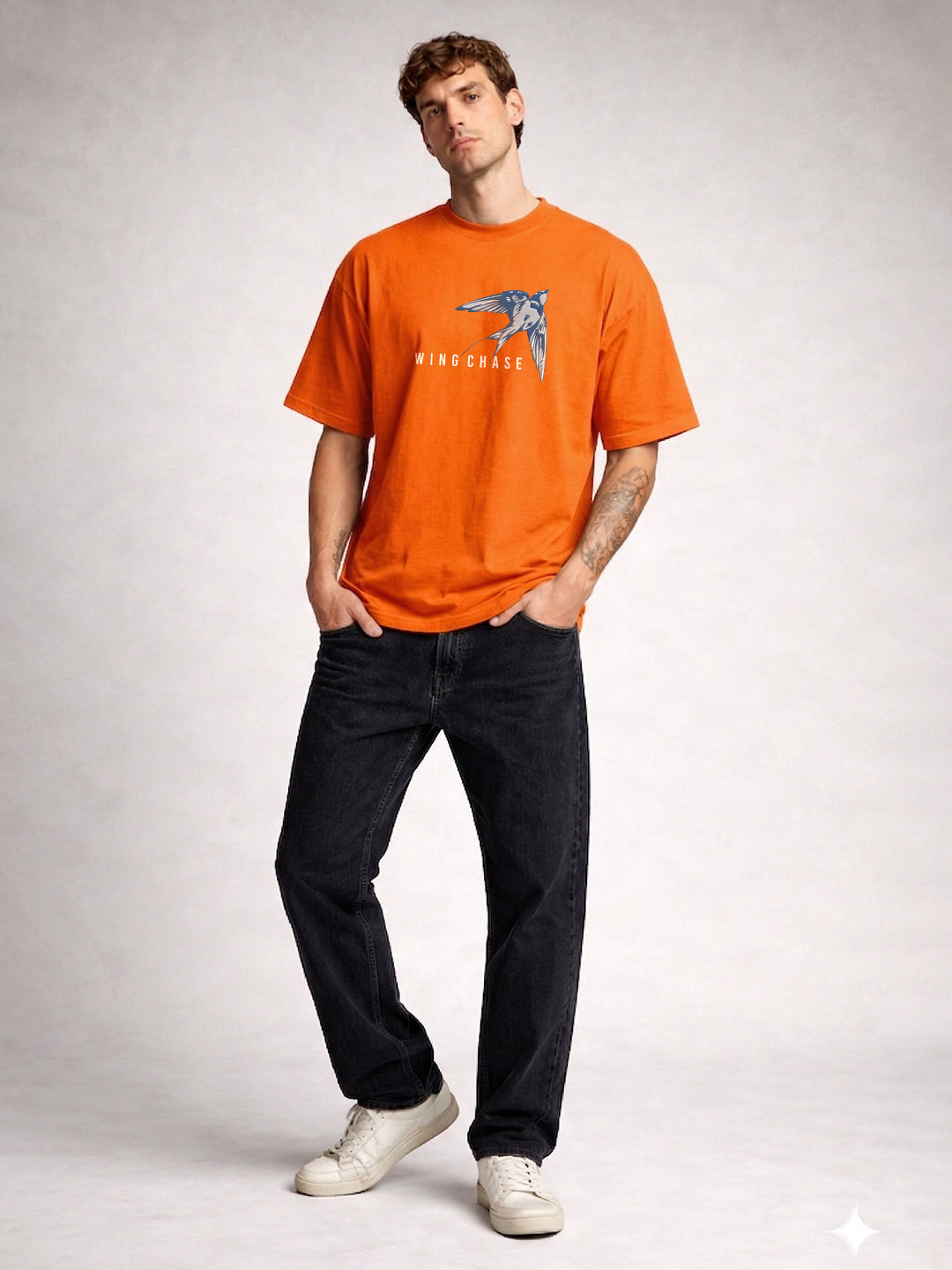 CHASE MORE  Embroidered Men Oversized T-shirt