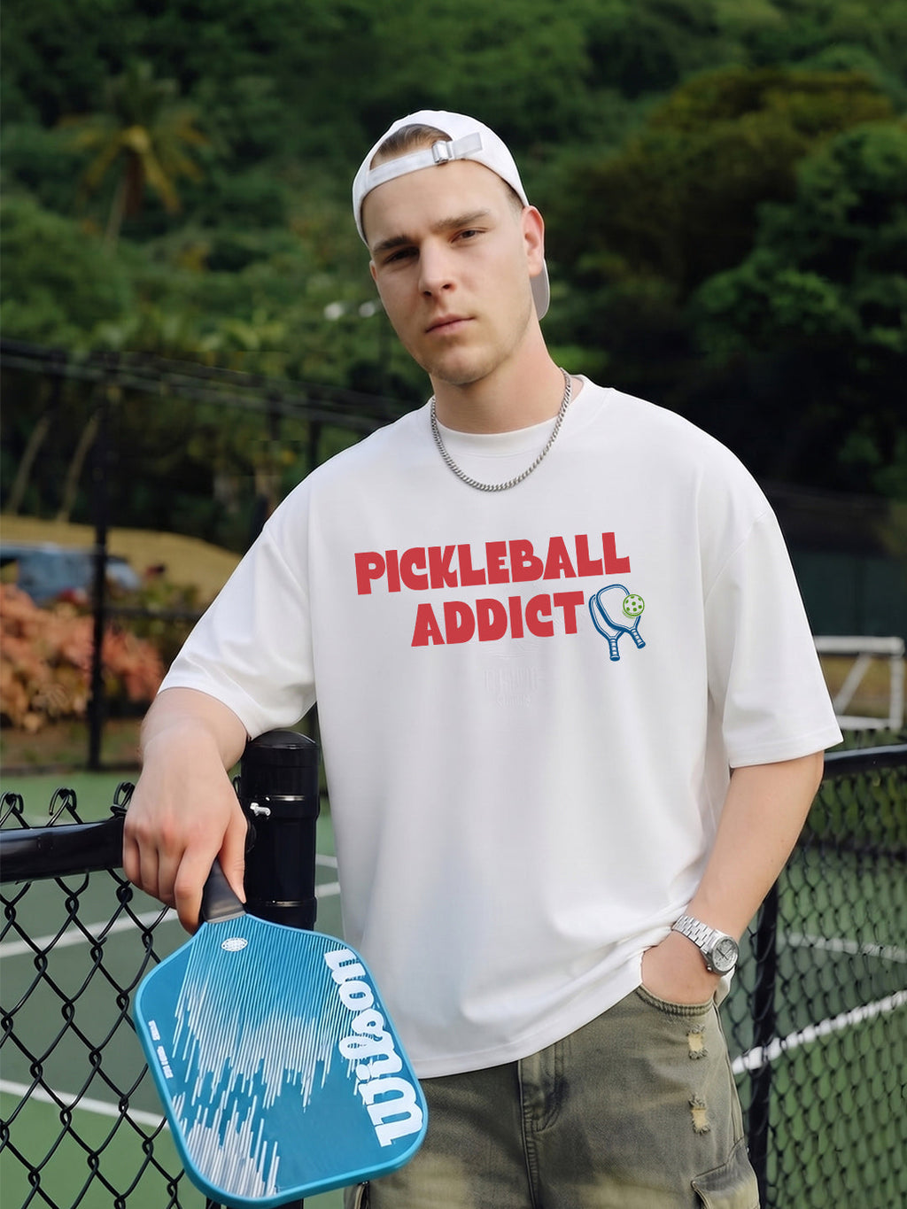 CERTIFIED PICKLEBALL ADDICT Men Printed Oversized T-Shirt