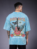 INDIE ROCK Men Retro Wash Oversized T-Shirt