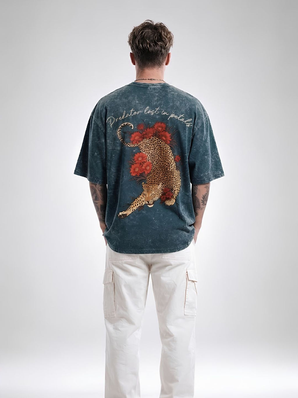 PREDATOR Men Retro Wash Oversized Fit T-Shirt