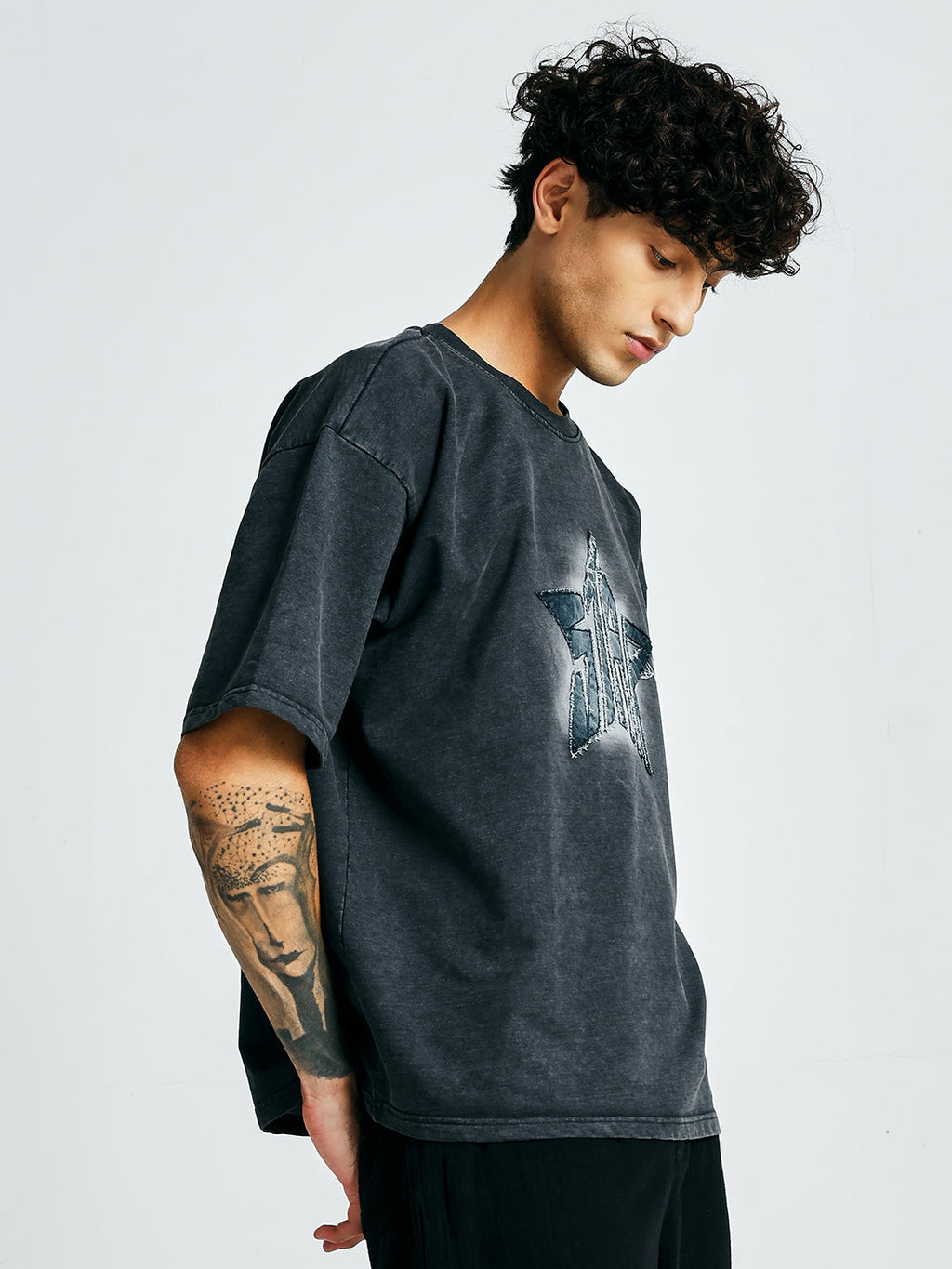 Men Premium Retro Wash Oversized Terry T-shirt